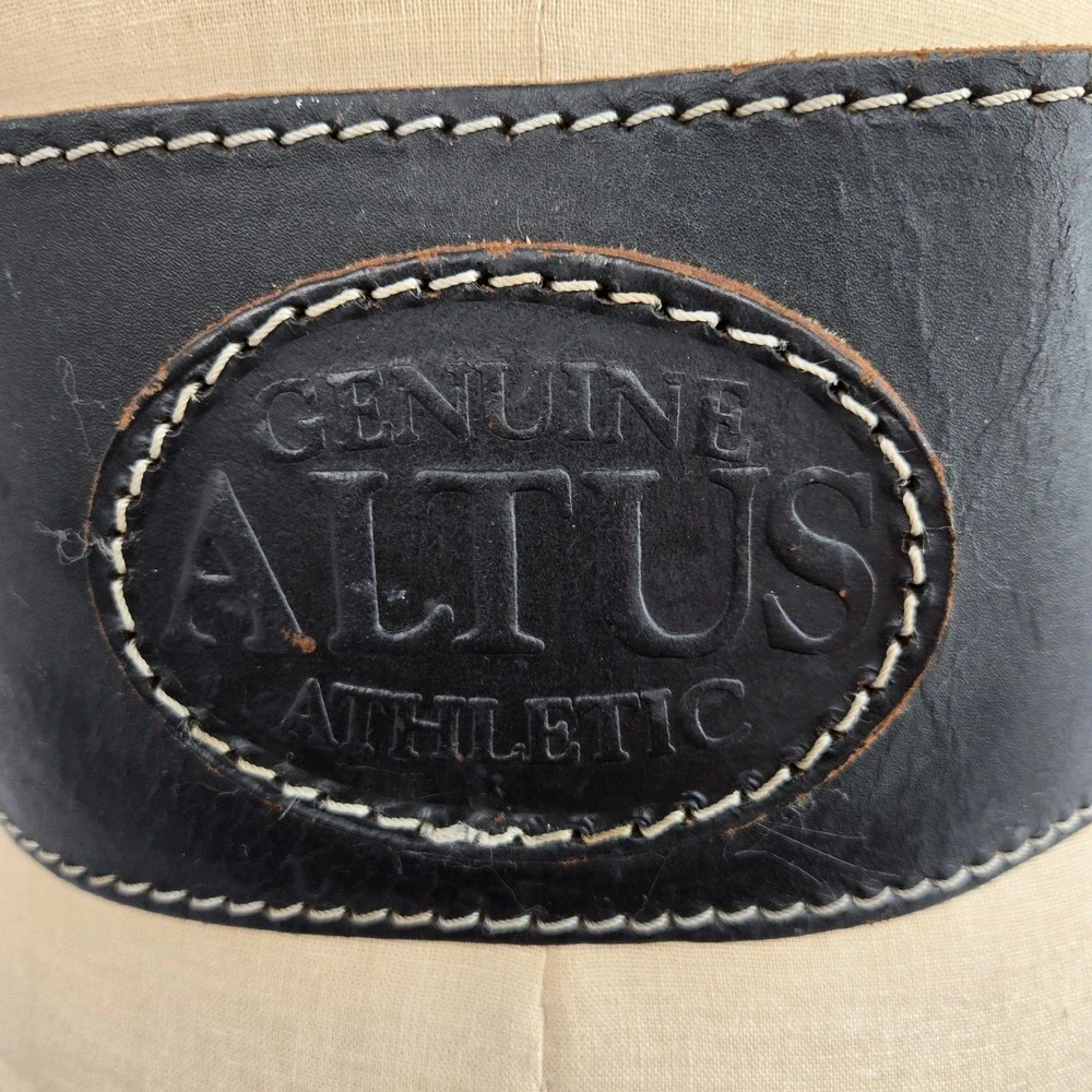 Altus Genuine Weight lifting Belt Size M Black Leather Padded Two Prong Suede
